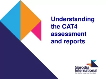 Understanding  the CAT4  assessment  and reports  Standardised Age Score (SAS)  The raw scores for