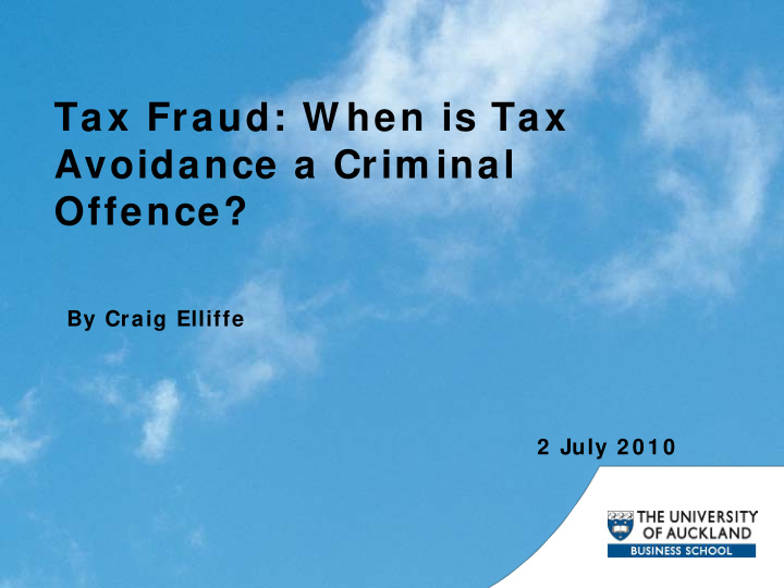 tax fraud w hen is tax avoidance a crim inal offence