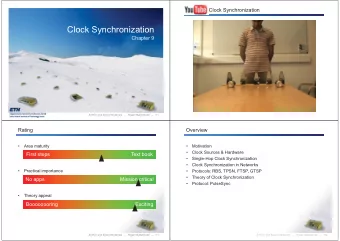 Clock Synchronization  Chapter 9 Ad Hoc and Sensor Networks  Ad Hoc and Sensor Networks
