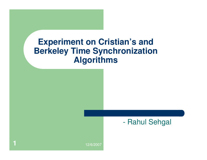 experiment on cristian s and berkeley time