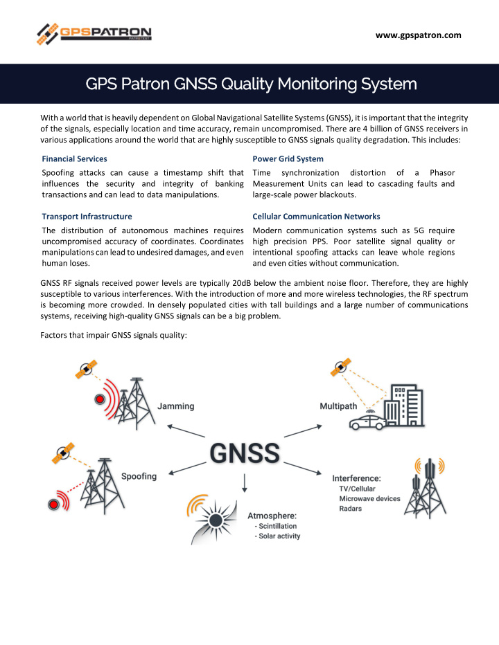 gps patron gnss quali lity monit itorin ing system