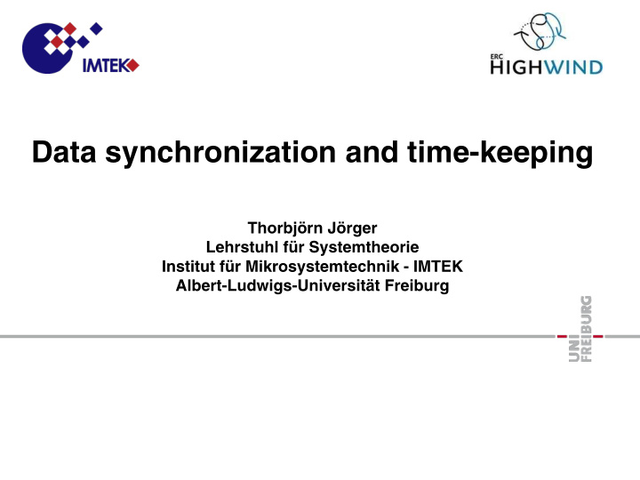 data synchronization and time keeping