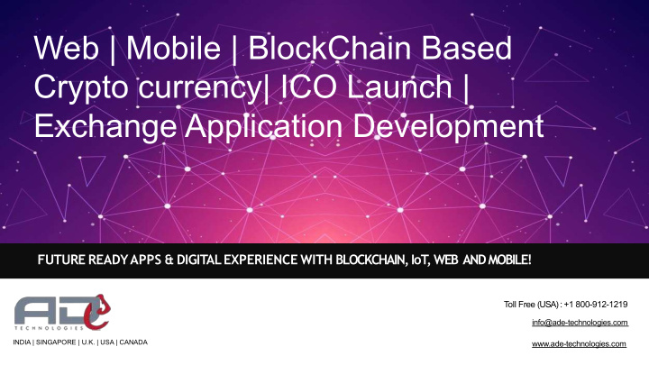web mobile blockchain based crypto currency ico launch