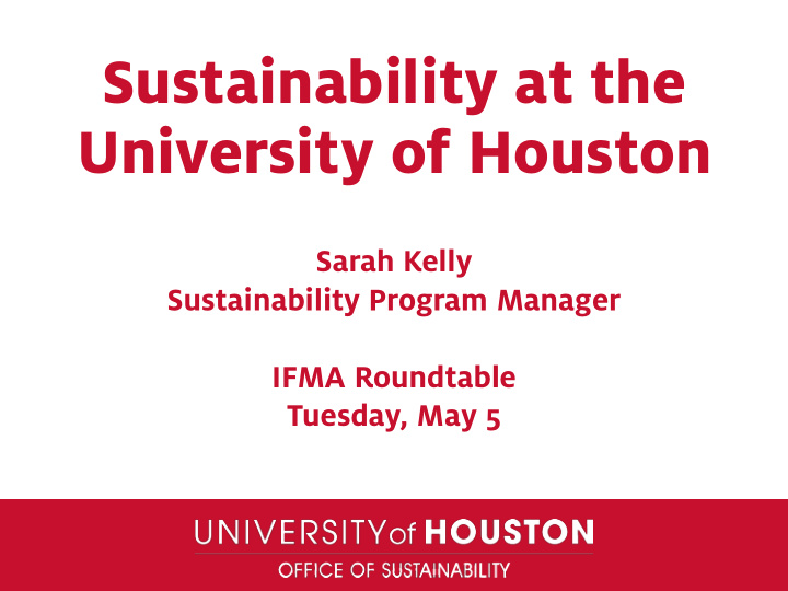 sustainability at the university of houston