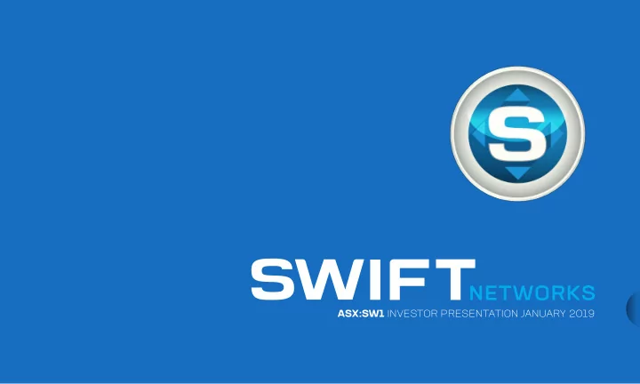 asx sw1 investor presentation january 2019
