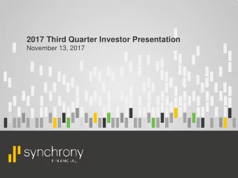 2017 Third Quarter Investor Presentation  November 13, 2017  Disclaimers  Cautionary Statement