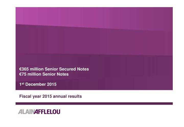 75 million senior notes