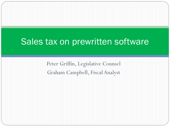 sales tax on prewritten software