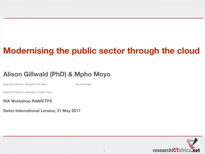 modernising the public sector through the cloud