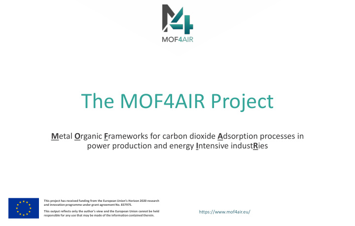 the mof4air project