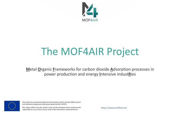 the mof4air project