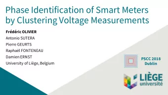 Phase Identification of Smart Meters  by Clustering Voltage Measurements  Frdric OLIVIER