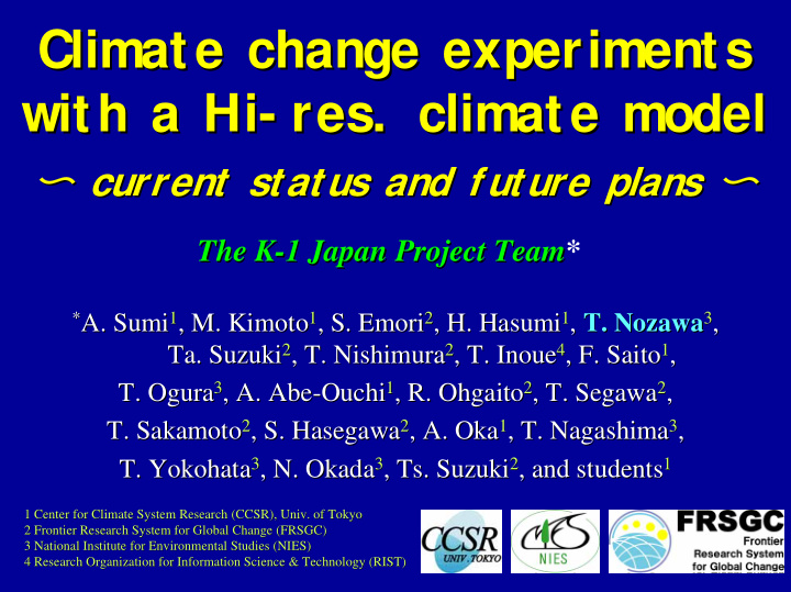 climate change experiments climate change experiments
