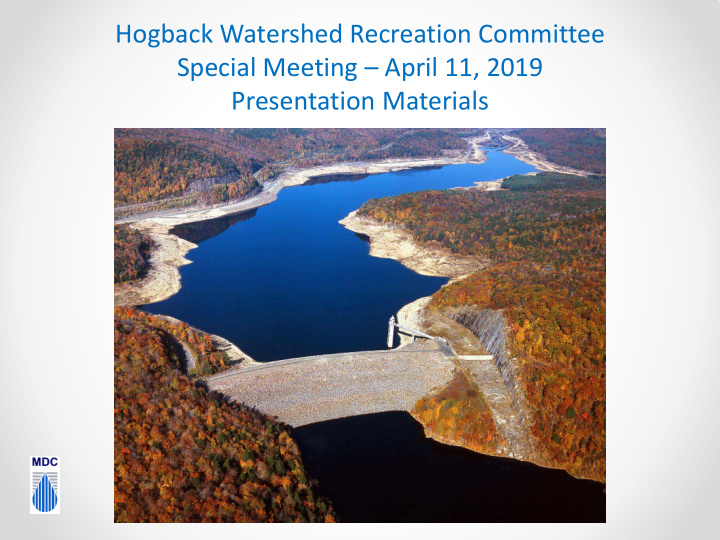 hogback watershed recreation committee special meeting