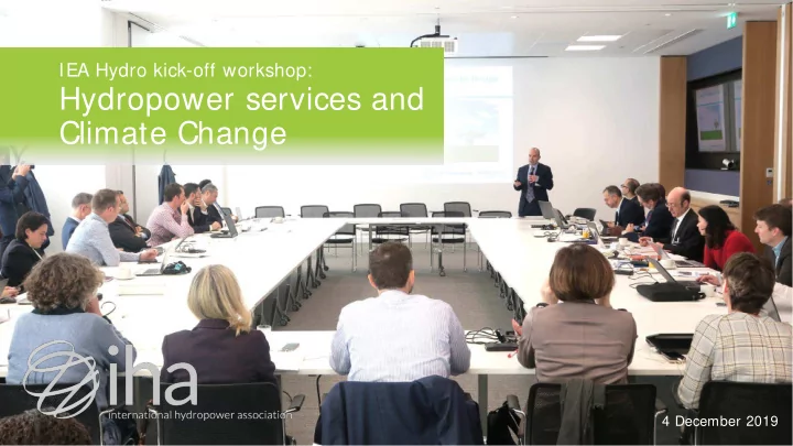 hydropower services and climate change