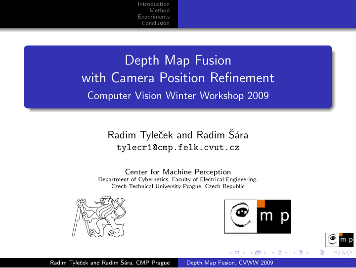 depth map fusion with camera position refinement