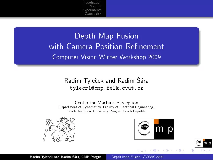 depth map fusion with camera position refinement