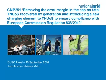 TNUoS recovered by generation and introducing a new  charging element to TNUoS to ensure compliance