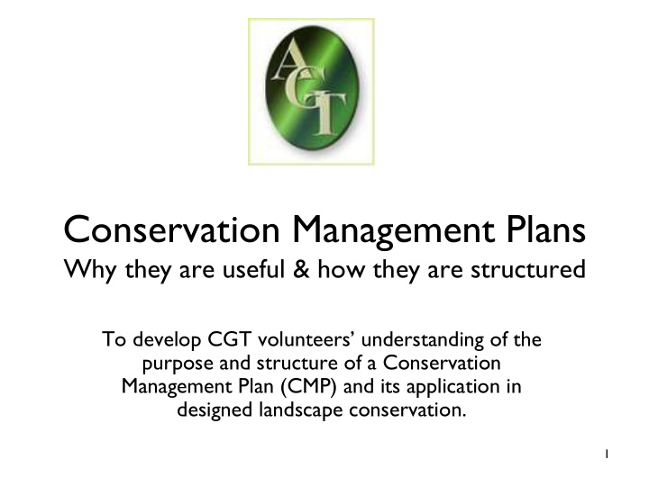 conservation management plans