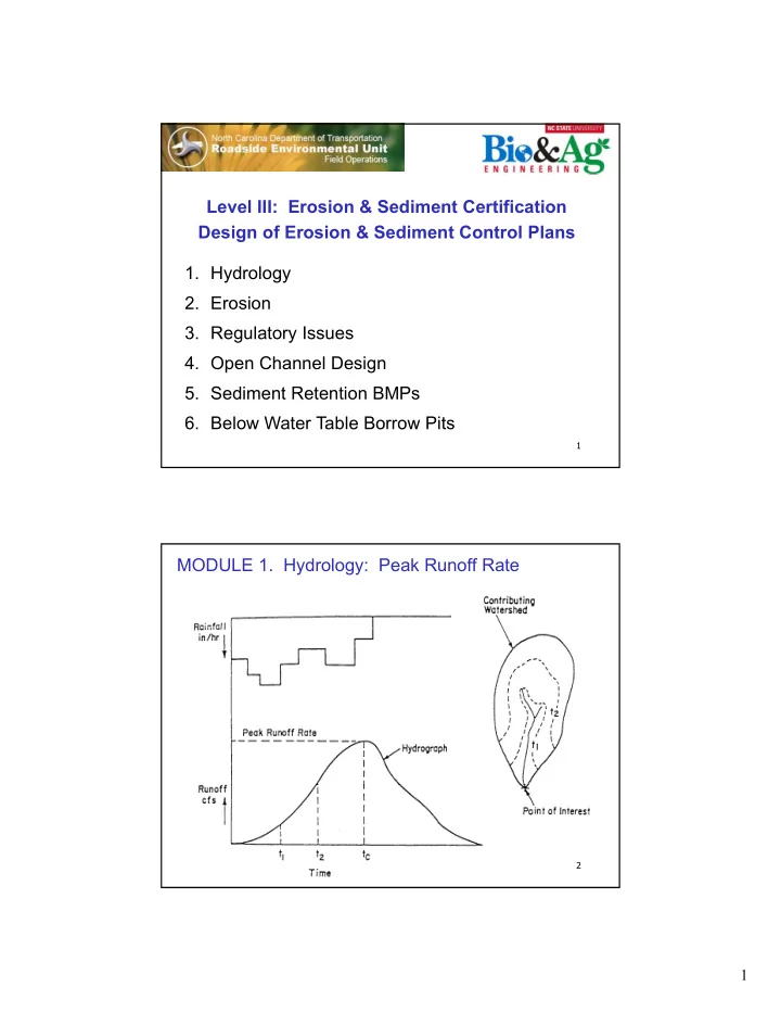level iii erosion amp sediment certification design of