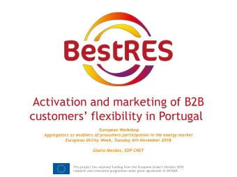 Activation and marketing of B2B  customers flexibility in Portugal  European Workshop
