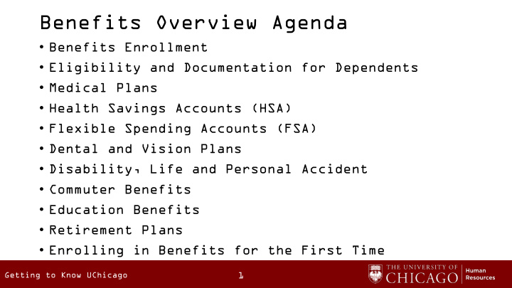 benefits overview agenda