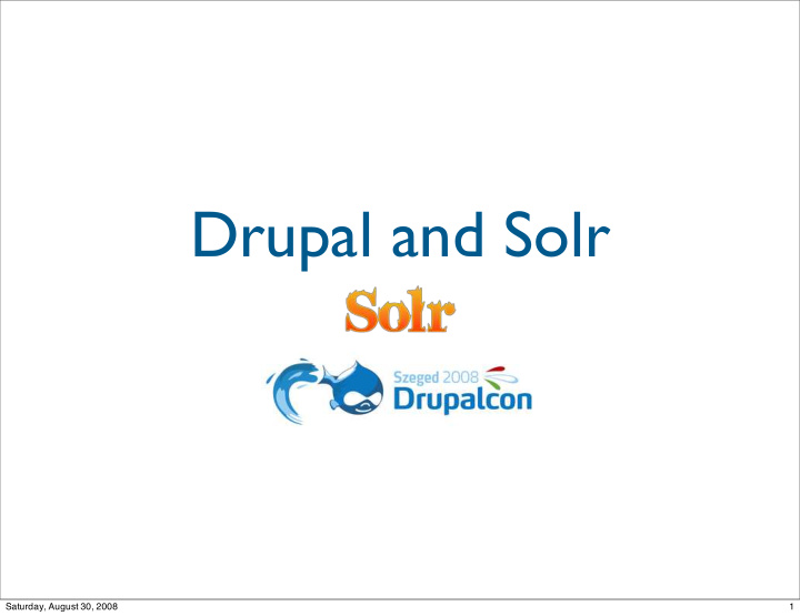 drupal and solr
