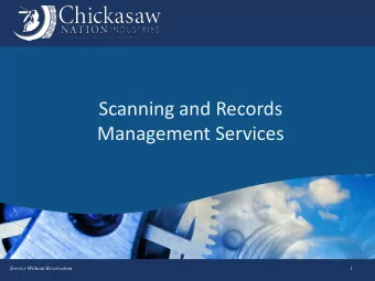 Scanning and Records  Management Services  Service Without Reservation  1  Chickasaw Nation