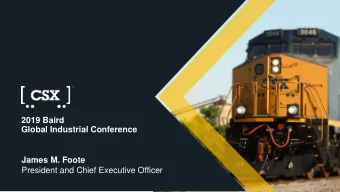 2019 Baird  Global Industrial Conference  James M. Foote  President and Chief Executive Officer