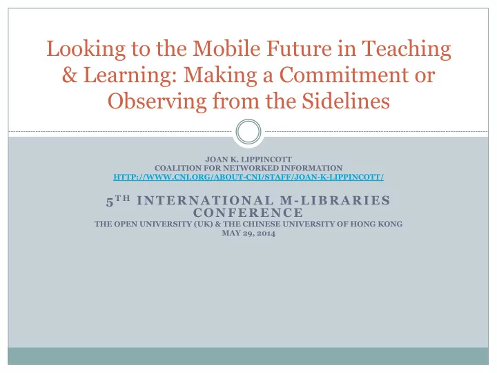 looking to the mobile future in teaching learning making