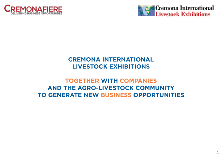cremona international livestock exhibitions together with
