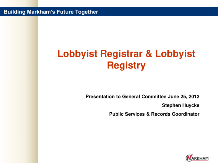 lobbyist registrar lobbyist registry