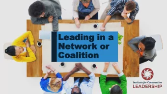 Leading  Leading in a  in a  Netw  Networ  ork  k or  or  Coalition  Coalition  Welcome  GOALS