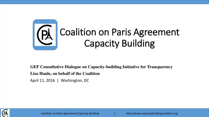 coalition on paris agr greement