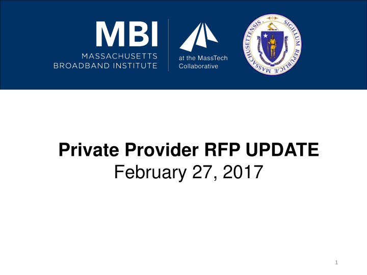 private provider rfp update february 27 2017