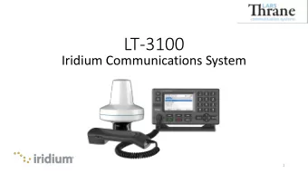 LT-3100  Iridium Communications System  1  Headlines  Company Introduction  LT-3100 Iridium