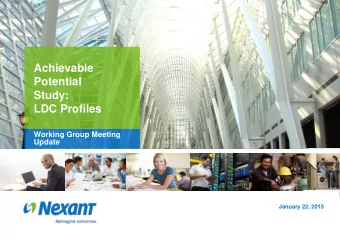 Potential  Study:  LDC Profiles  Working Group Meeting  Update  January 22, 2015  LDC Load Profile