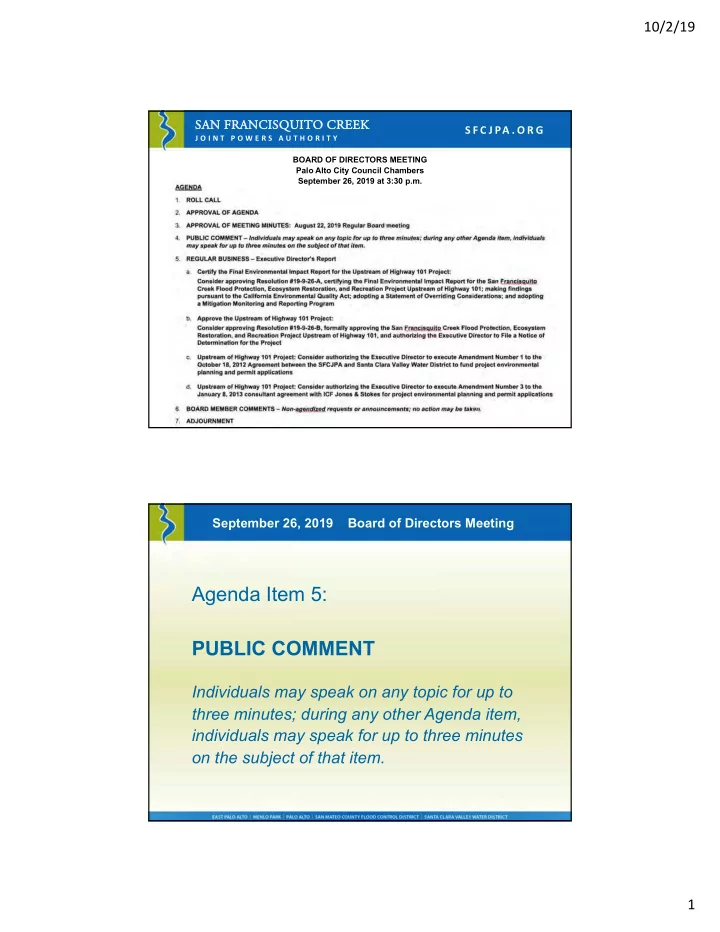 agenda item 5 public comment