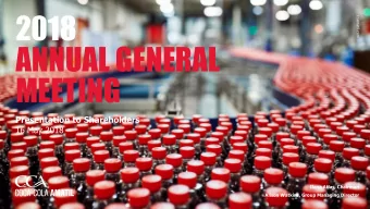 2018  ccamatil.com  ANNUAL GENERAL  MEETING  Presentation to Shareholders  16 May 2018  Ilana