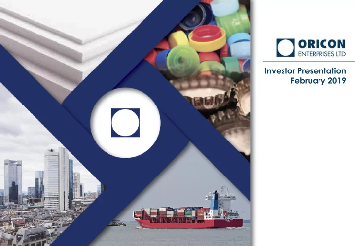 investor presentation february 2019 executive summary