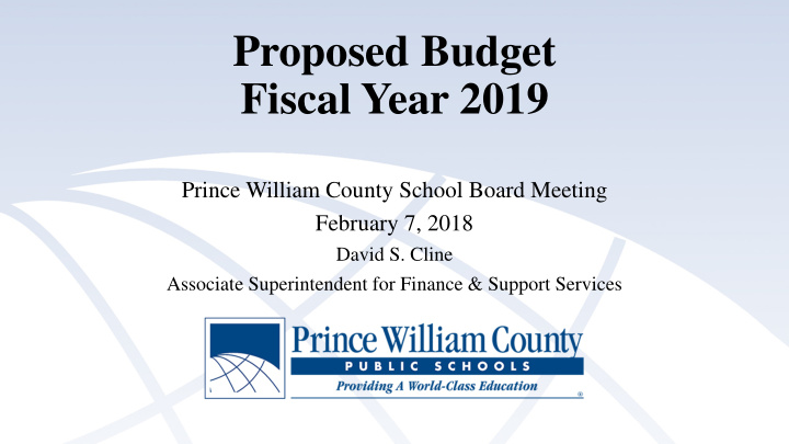 proposed budget fiscal year 2019