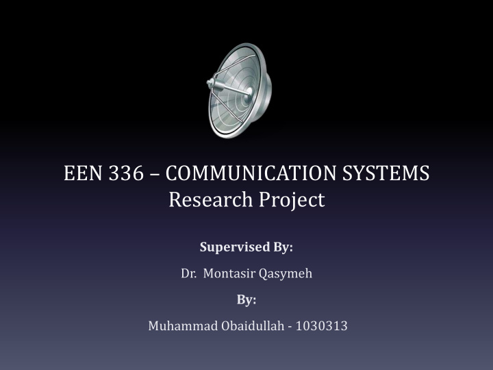een 336 communication systems research project