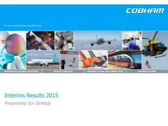 Interims Results 2015  Progressing Our Strategy  Agenda  Introduction  Bob Murphy    Chief