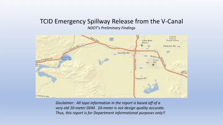 tcid emergency spillway release from the v canal
