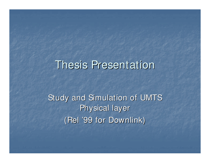 thesis presentation thesis presentation