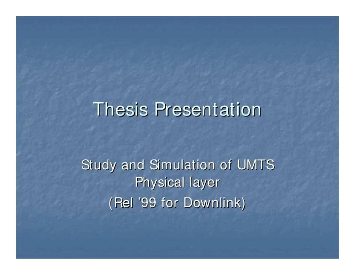 thesis presentation thesis presentation