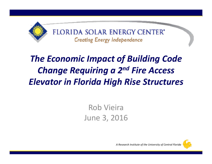 the economic impact of building code change requiring a 2