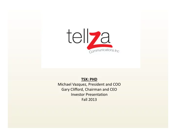 tsx phd michael vazquez president and coo gary clifford