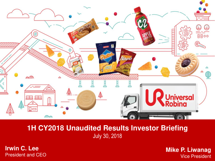1h cy2018 unaudited results investor briefing