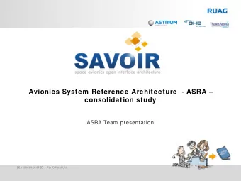 Avionics System Reference Architecture  - ASRA   consolidation study  ASRA Team presentation